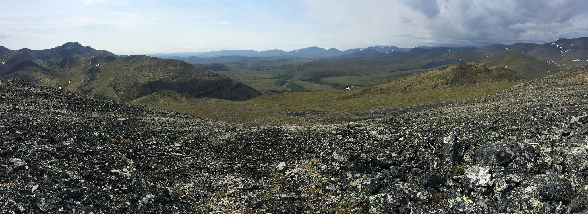 14D Panoramic View Of Richardson Mountains From Communication Tower Near The Dempster Highway On Day Tour From Inuvik To Arctic Circle